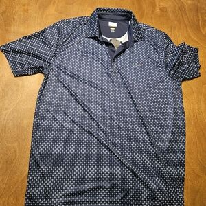 Men's Navy Patterned Polo Shirt